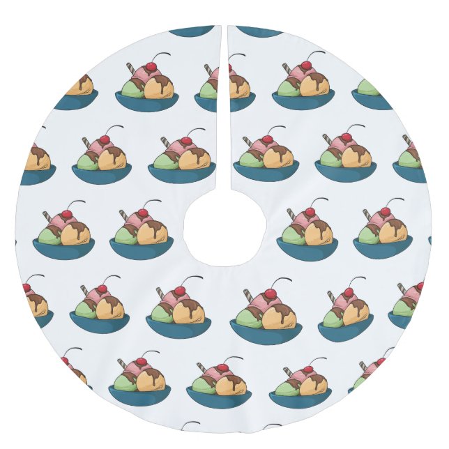 Jupon De Sapin En Polyester Brossé Illustration de crème glacée (Devant)