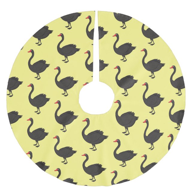 Jupon De Sapin En Polyester Brossé Illustration de cygne noir (Devant)