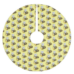 Jupon De Sapin En Polyester Brossé Illustration de dessin animé d'abeilles joyeux