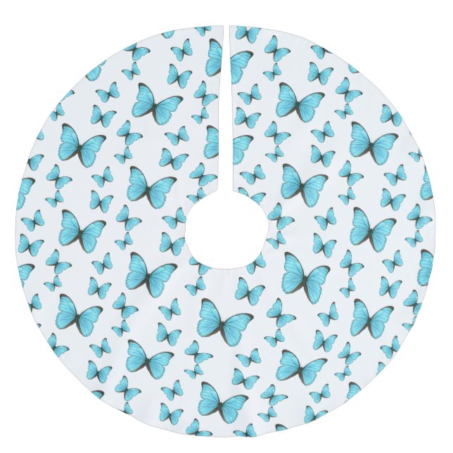 Jupon De Sapin En Polyester Brossé illustration de dessin animé de papillons Morpho  (Devant)