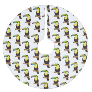 Jupon De Sapin En Polyester Brossé Illustration de dessin animé d'oiseau toucan à bec
