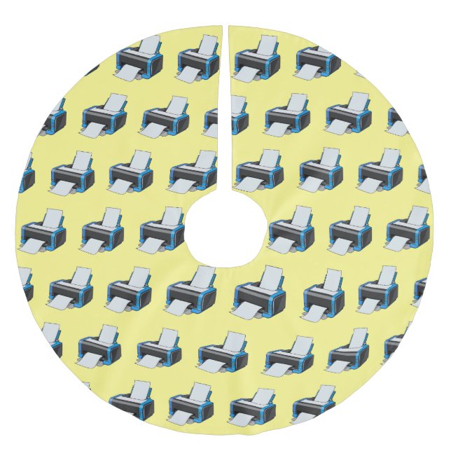 Jupon De Sapin En Polyester Brossé Illustration de dessin d'imprimante (Devant)