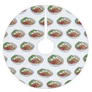 Jupon De Sapin En Polyester Brossé Illustration de dessin sur les nouilles