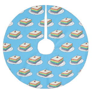 Jupon De Sapin En Polyester Brossé Illustration de gâteau arc-en-ciel