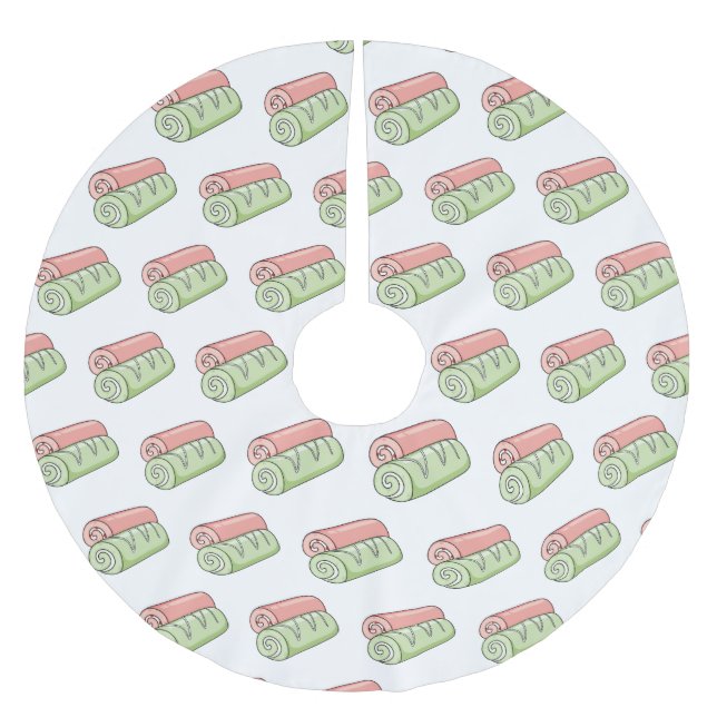 Jupon De Sapin En Polyester Brossé Illustration de gâteau suisse roll / roll (Devant)