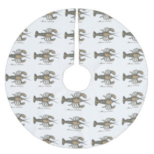 Jupon De Sapin En Polyester Brossé Illustration de homard, fruits de mer du Maine