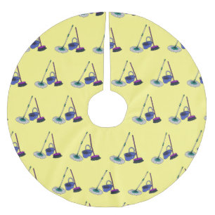 Jupon De Sapin En Polyester Brossé Illustration de la bande dessinée Broom & mop