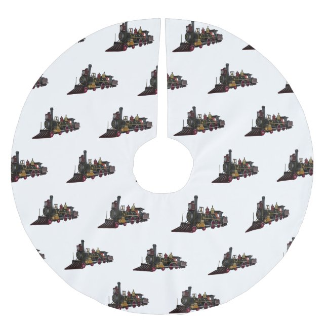 Jupon De Sapin En Polyester Brossé Illustration de la locomotive à vapeur (Devant)