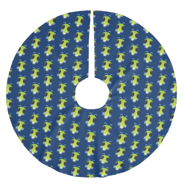 Jupon De Sapin En Polyester Brossé Illustration de la luciole vert mou (Devant)