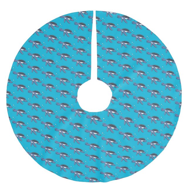 Jupon De Sapin En Polyester Brossé Illustration de la petite tortue de mer (Devant)
