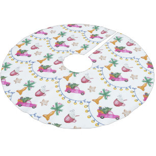 Jupon De Sapin En Polyester Brossé Illustration de l'aquarelle de cacao chaud à tronc