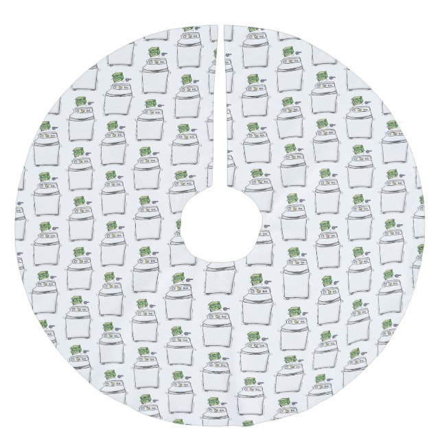 Jupon De Sapin En Polyester Brossé Illustration de lave-linge mignonne (Devant)