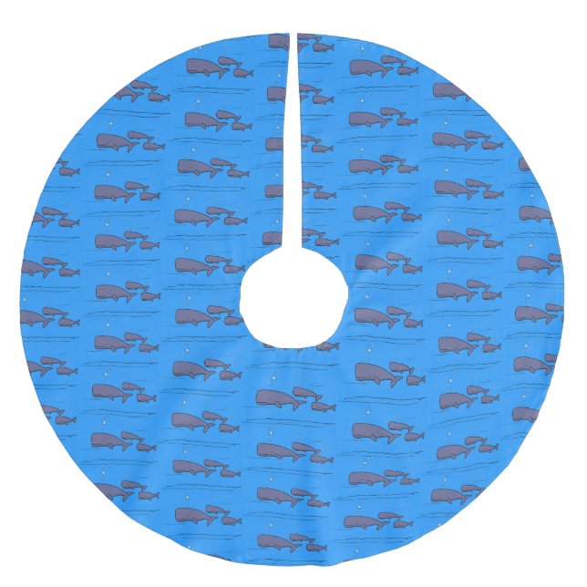 Jupon De Sapin En Polyester Brossé Illustration de mignonne migratrice de baleines à  (Devant)