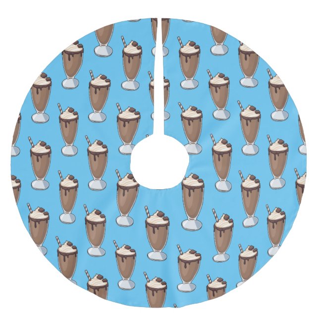 Jupon De Sapin En Polyester Brossé Illustration de milk-shake au chocolat (Devant)
