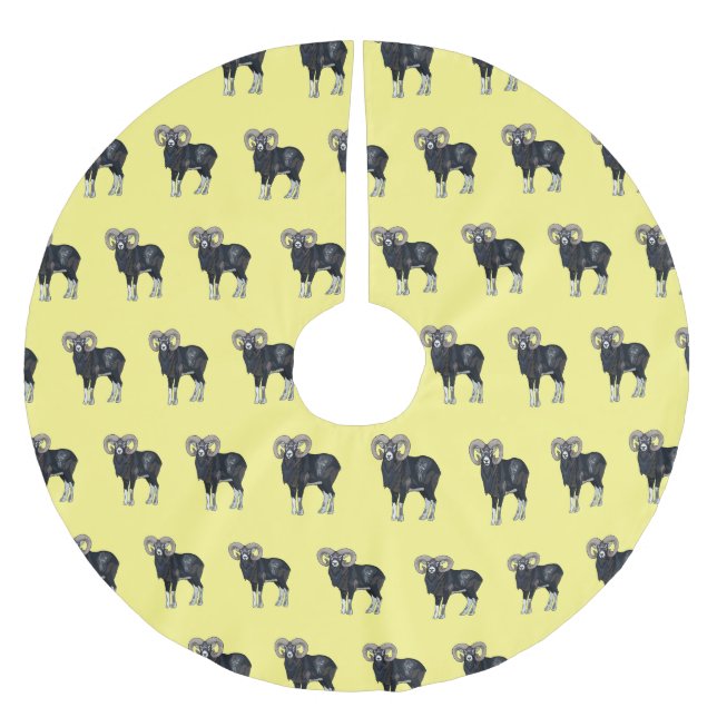 Jupon De Sapin En Polyester Brossé Illustration de mouflon, mouton (Devant)