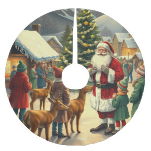 Jupon De Sapin En Polyester Brossé Illustration de Noël Vintage