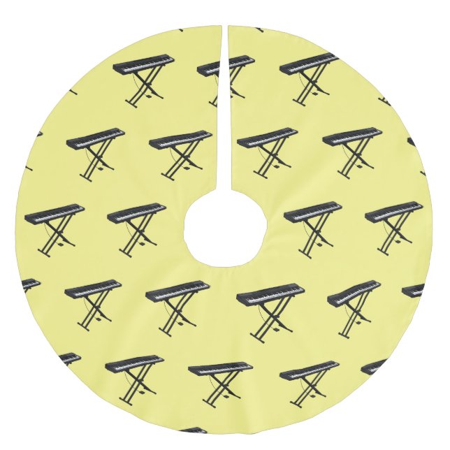 Jupon De Sapin En Polyester Brossé Illustration de piano clavier (Devant)