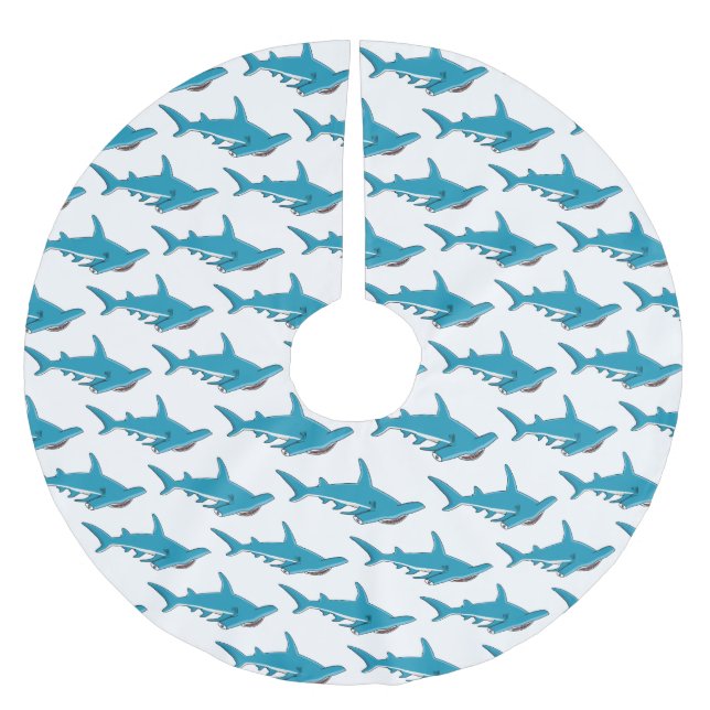 Jupon De Sapin En Polyester Brossé Illustration de requin marteau (Devant)
