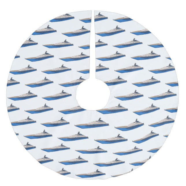 Jupon De Sapin En Polyester Brossé Illustration de yacht (Devant)