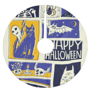 Jupon De Sapin En Polyester Brossé Illustration d'Halloween du livre de bande dessiné