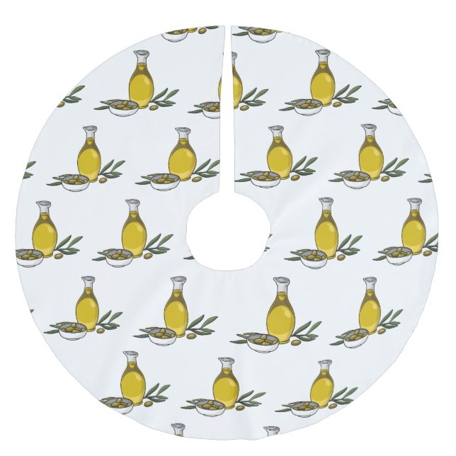 Jupon De Sapin En Polyester Brossé Illustration d'huile d'olive (Devant)