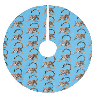 Jupon De Sapin En Polyester Brossé Illustration d'ocelot mignon