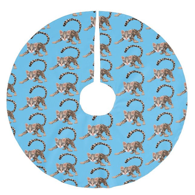 Jupon De Sapin En Polyester Brossé Illustration d'ocelot mignon (Devant)