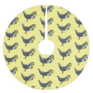 Jupon De Sapin En Polyester Brossé Illustration d'oiseau de faisan à oreilles bleues