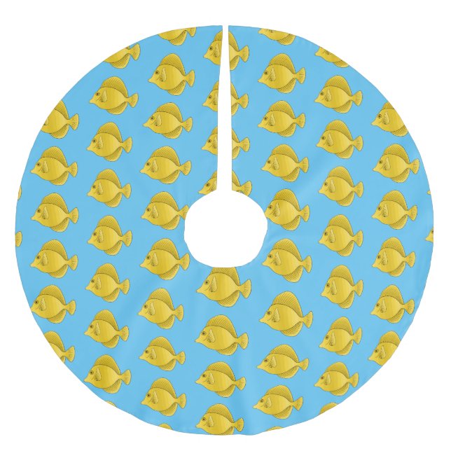 Jupon De Sapin En Polyester Brossé Illustration du poisson-tang jaune (Devant)