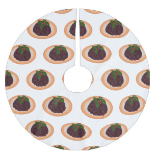 Jupon De Sapin En Polyester Brossé Illustration du pudding de Noël