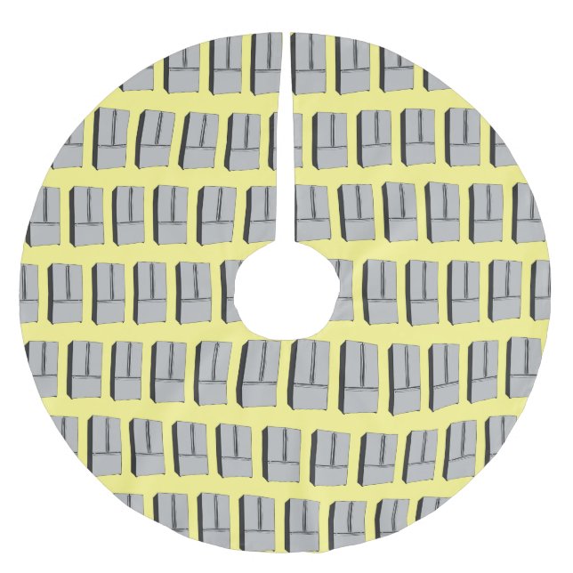 Jupon De Sapin En Polyester Brossé Illustration du réfrigérateur de porte française (Devant)