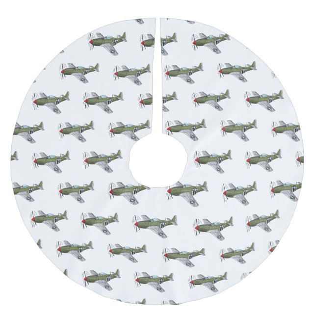 Jupon De Sapin En Polyester Brossé Illustration d'un avion militaire (Devant)