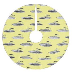 Jupon De Sapin En Polyester Brossé Illustration d'un bateau à moteur