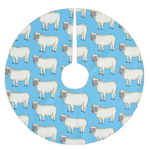 Jupon De Sapin En Polyester Brossé Illustration d'un mouton joyeux
