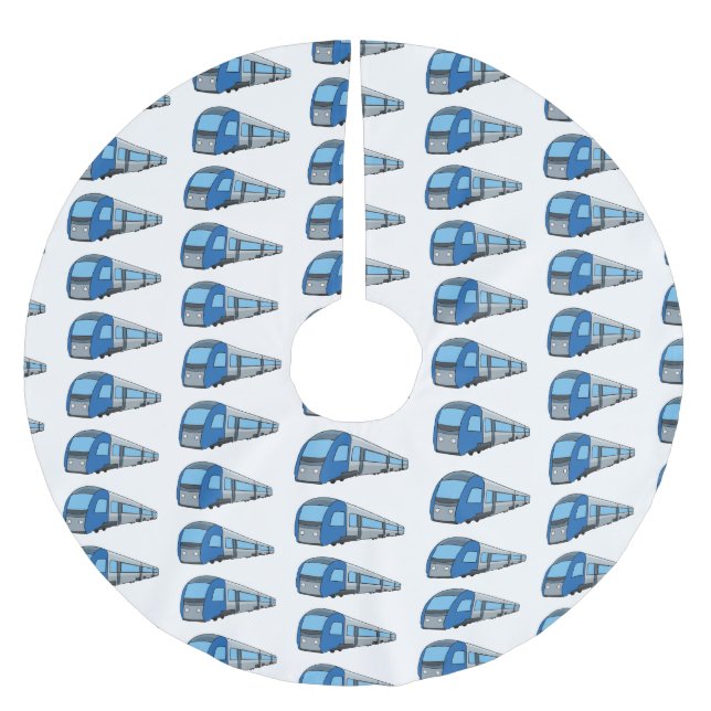 Jupon De Sapin En Polyester Brossé Illustration d'un train électrique (Devant)