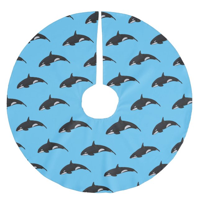 Jupon De Sapin En Polyester Brossé Illustration d'une baleine tueuse (Devant)