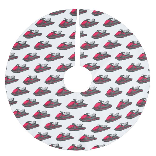Jupon De Sapin En Polyester Brossé Illustration Jet ski (Devant)