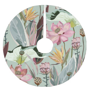 Jupon De Sapin En Polyester Brossé Illustration Vintage florale des grandes fleurs