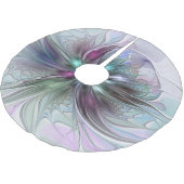 Jupon De Sapin En Polyester Brossé Imaginaire coloré Abstrait Fleur fractale moderne (Angle)