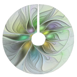Jupon De Sapin En Polyester Brossé Imaginaire coloré Fleur moderne Abstrait Fractal