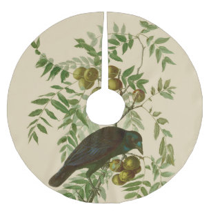 Jupon De Sapin En Polyester Brossé Impression d'oiseau Grackle Violet d'Audubon Botan