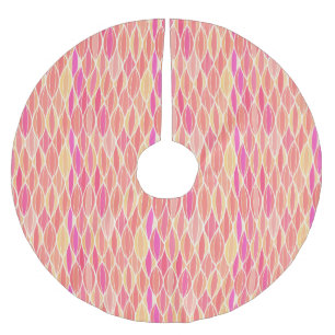 Jupon De Sapin En Polyester Brossé Impression du ruban du milieu du siècle - rose, co