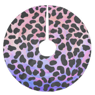 Jupon De Sapin En Polyester Brossé Impression noire et rose dalmate