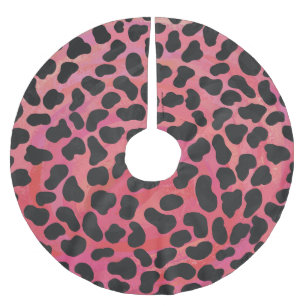 Jupon De Sapin En Polyester Brossé Impression noire et rouge dalmate