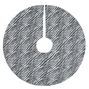 Jupon De Sapin En Polyester Brossé Impression Zèbre noir et blanc