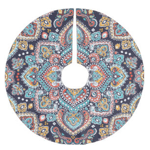 Jupon De Sapin En Polyester Brossé Indian Paisley : Motif ethnique mandala