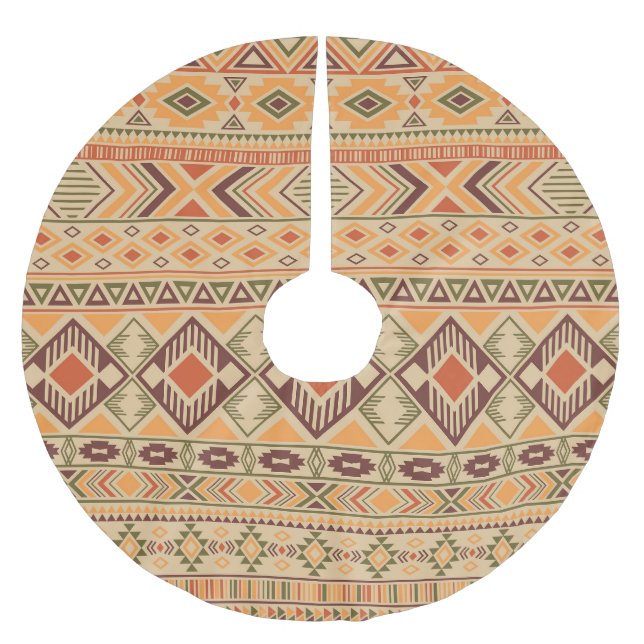 Jupon De Sapin En Polyester Brossé Indien péruvien : Tribal Geometry Seamless (Devant)