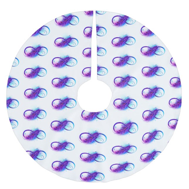 Jupon De Sapin En Polyester Brossé Infini avec plume violette (Devant)