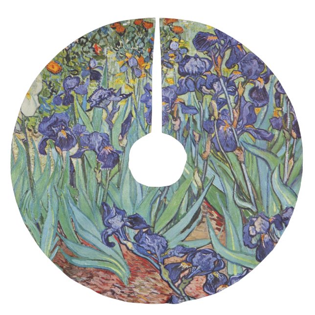 Jupon De Sapin En Polyester Brossé Iris de Van Gogh Peinture Impressionniste (Devant)