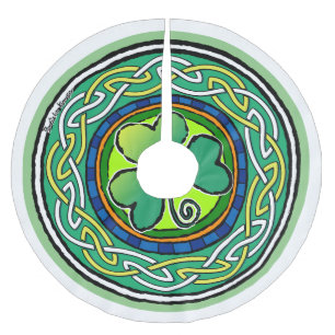 Jupon De Sapin En Polyester Brossé Irish shamrock